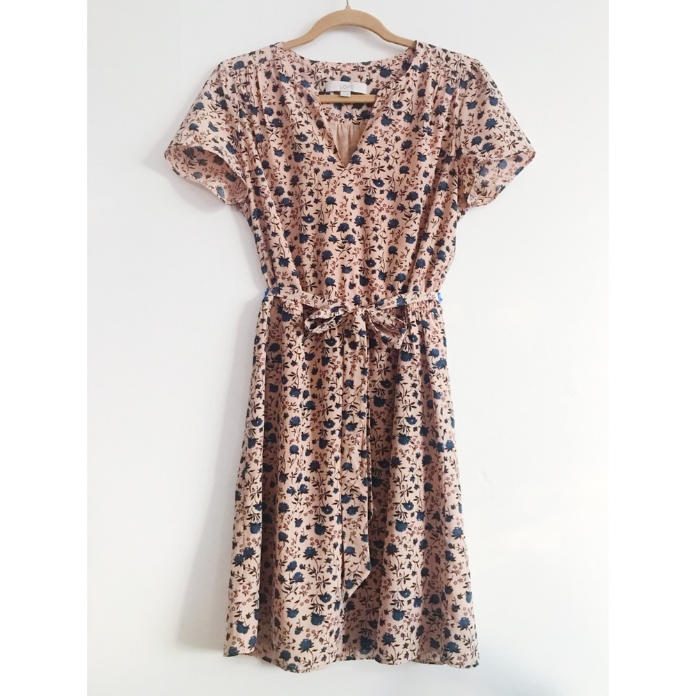LOFT Nude Floral dress.